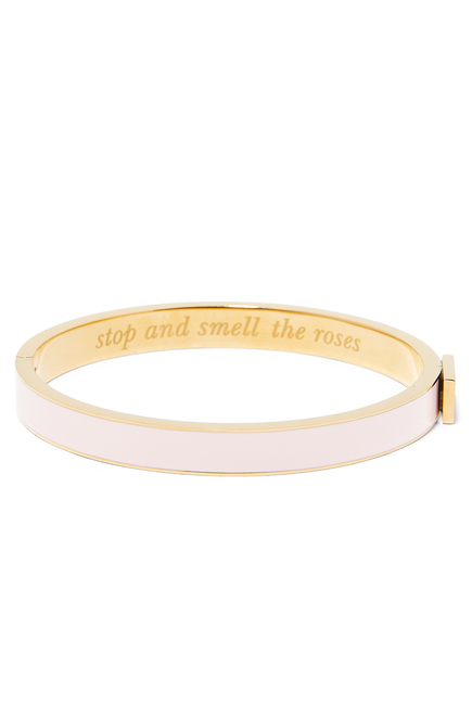Smell The Roses Idiom Bangle, Plated Metal & Enamel